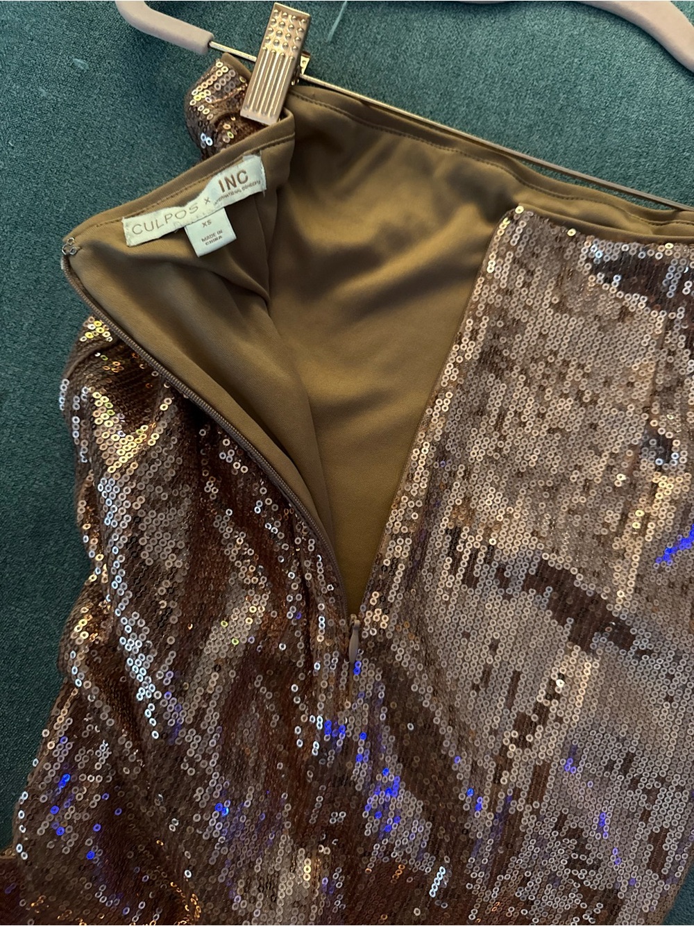 Sequin Midi Skirt in Rose Gold long xs/s sooo cute so sparkly  (see video) - Picture 5 of 6